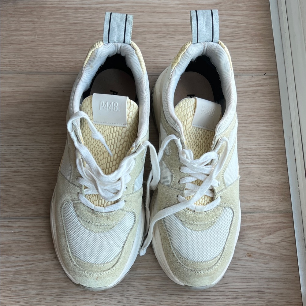 P448 Ivory and White Casual Sneakers